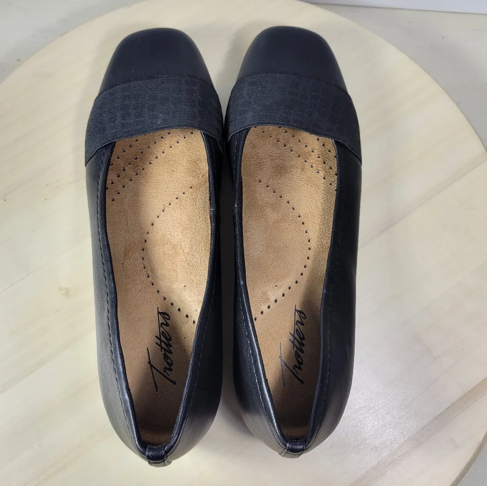 Trotters Samantha Flat Black Square Toe Ballet Flats Croc Women's Size 7.5‎ M - Picture 5 of 11